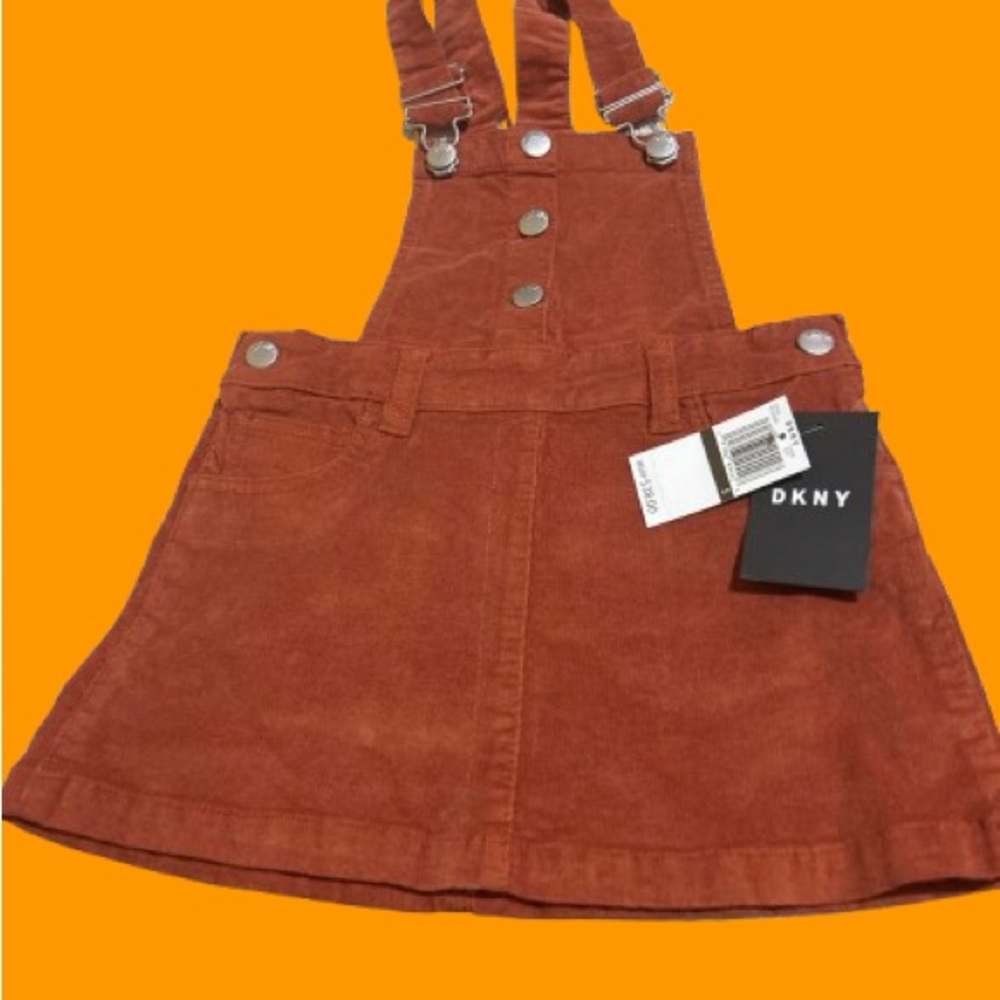 DKNY Kids Rust Casual Dress with Button Accents